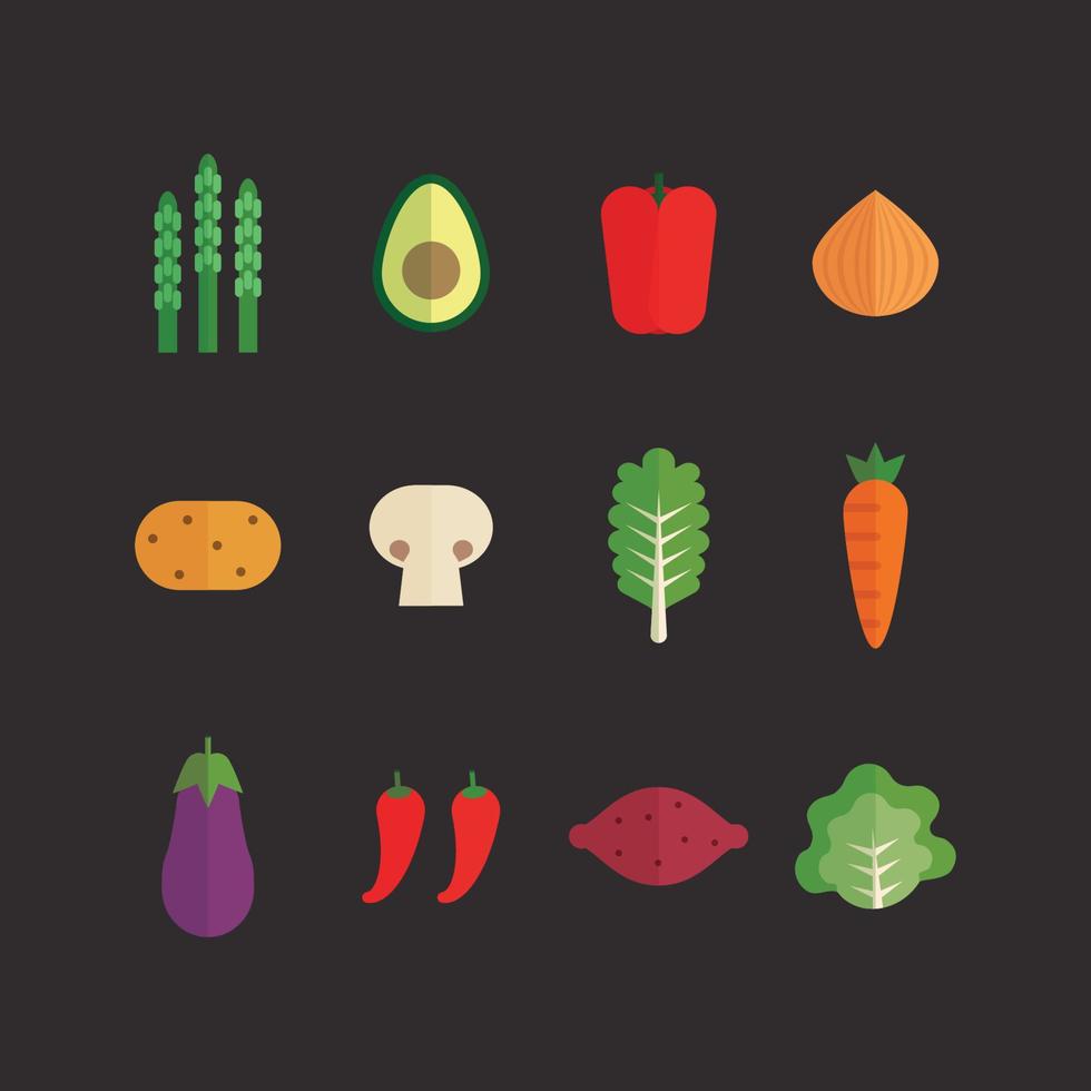 Flat Designed Vegetables vector