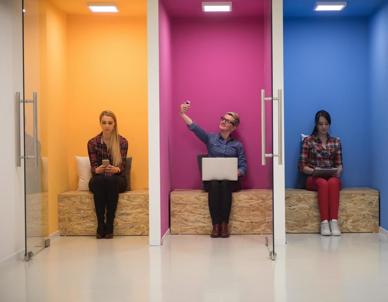 group of business people in creative working  space photo