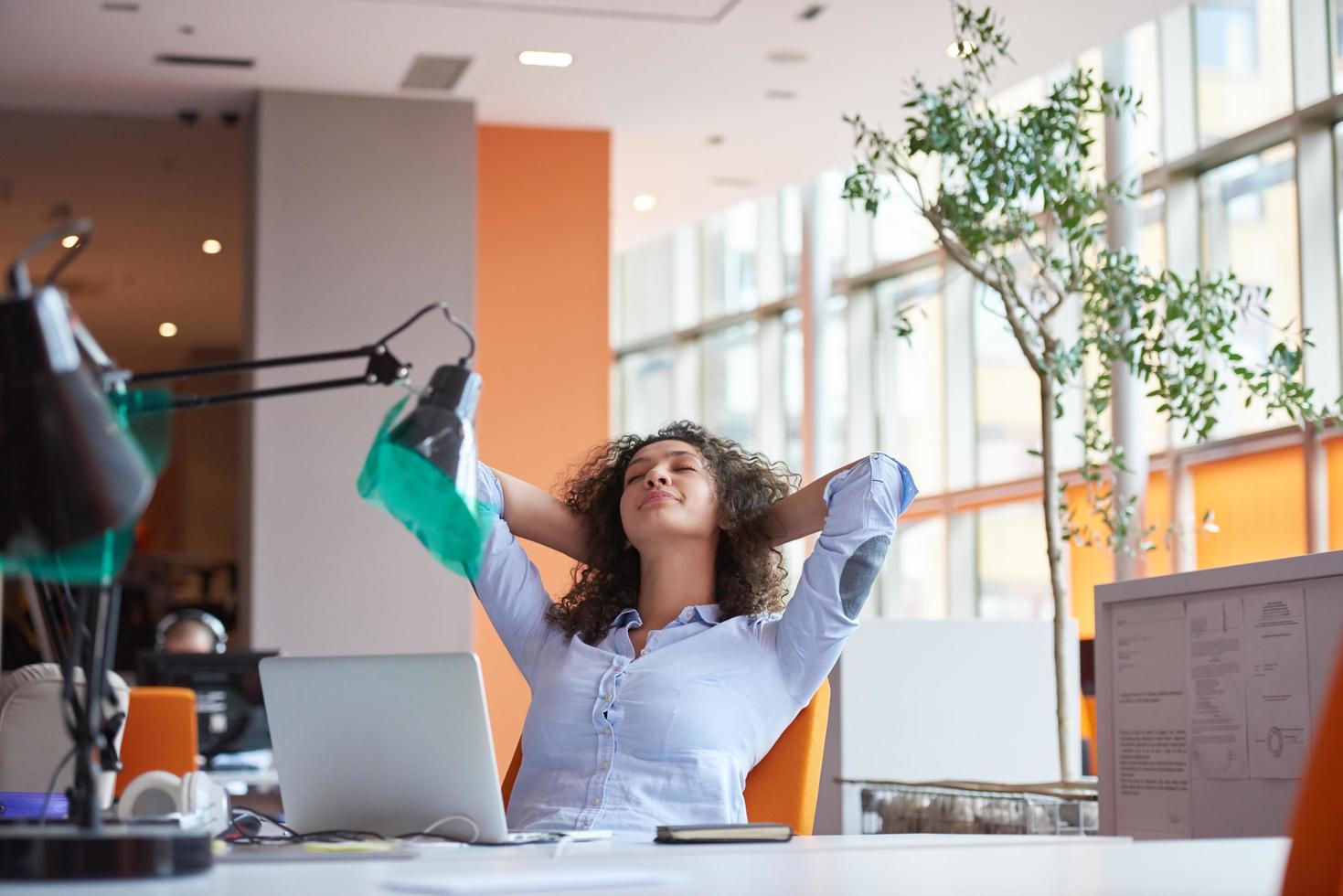 young  business woman at office photo