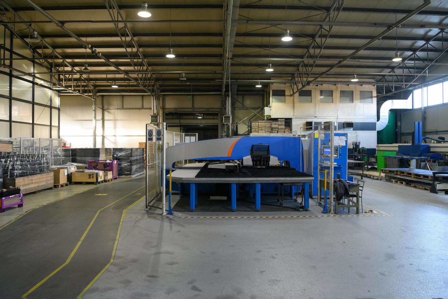 Turkey, 2022 - modern industrial factory for mechanical engineering equipment and machines manufacture of a production hall photo