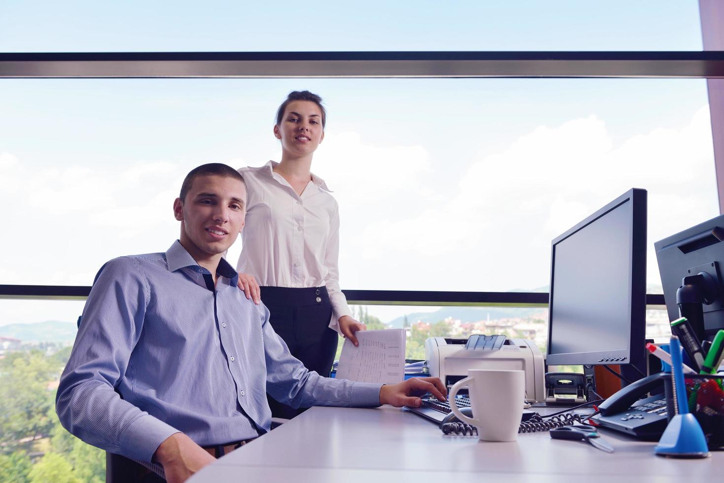 business people in a meeting at office photo