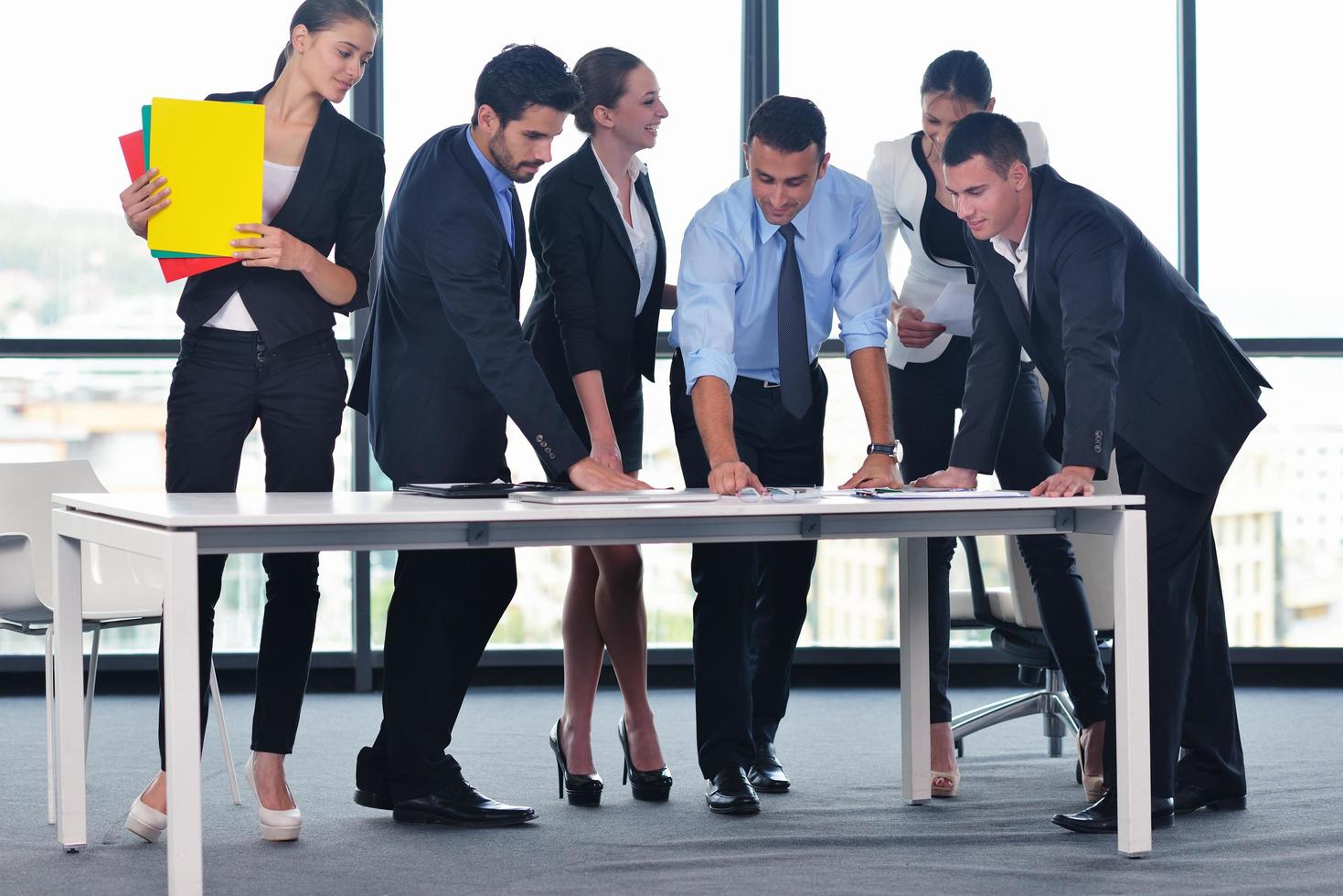 business people in a meeting at office photo