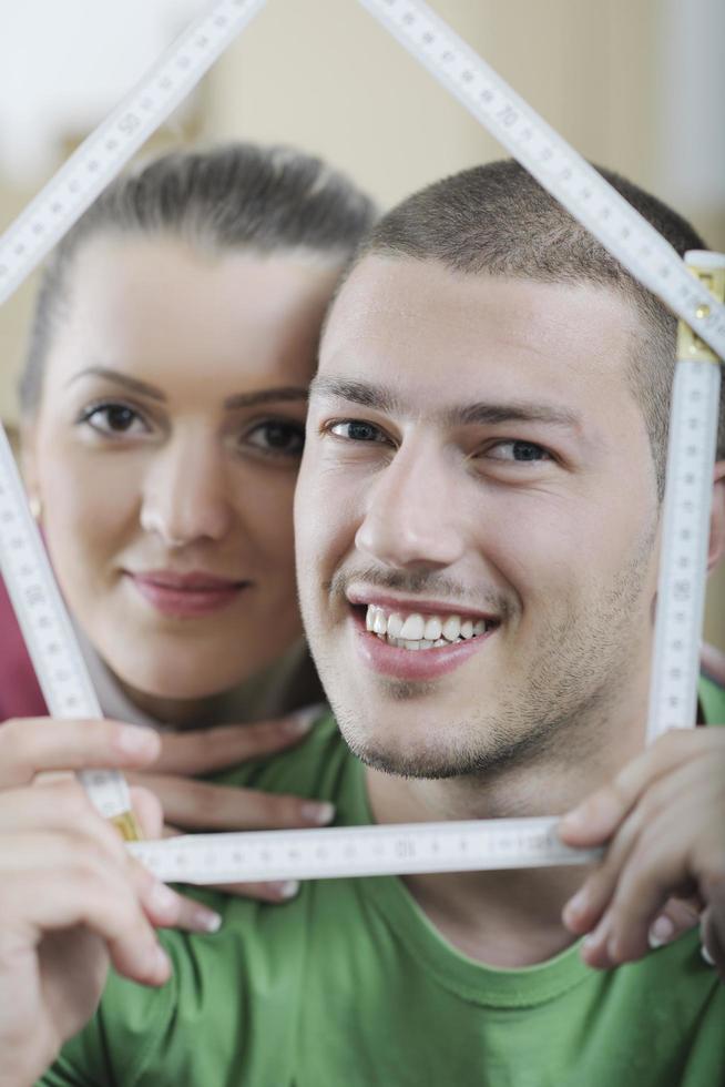 Young couple moving in new home photo