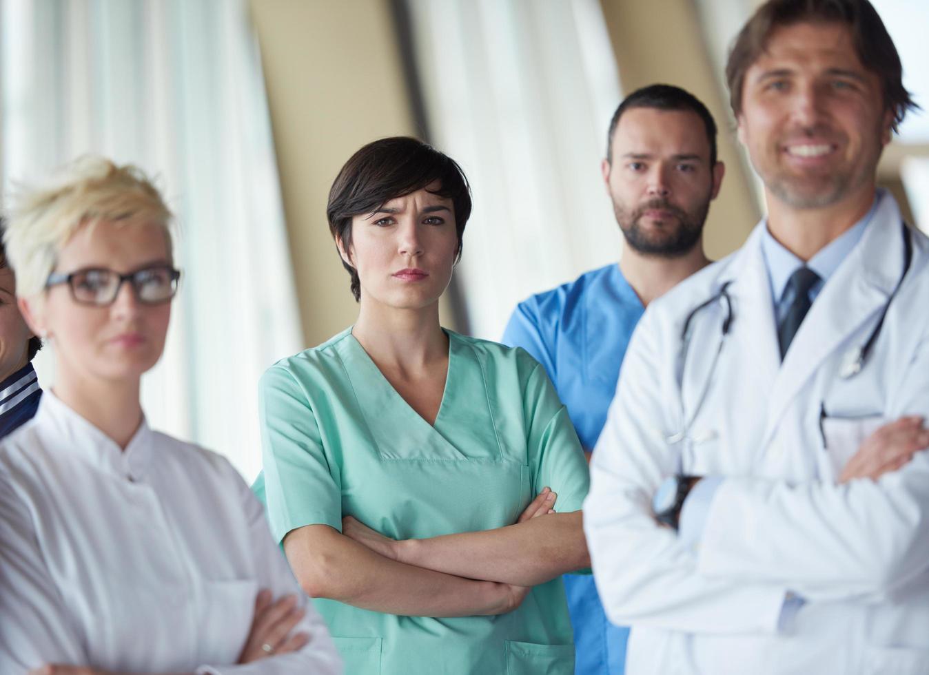 group of medical staff at hospital photo