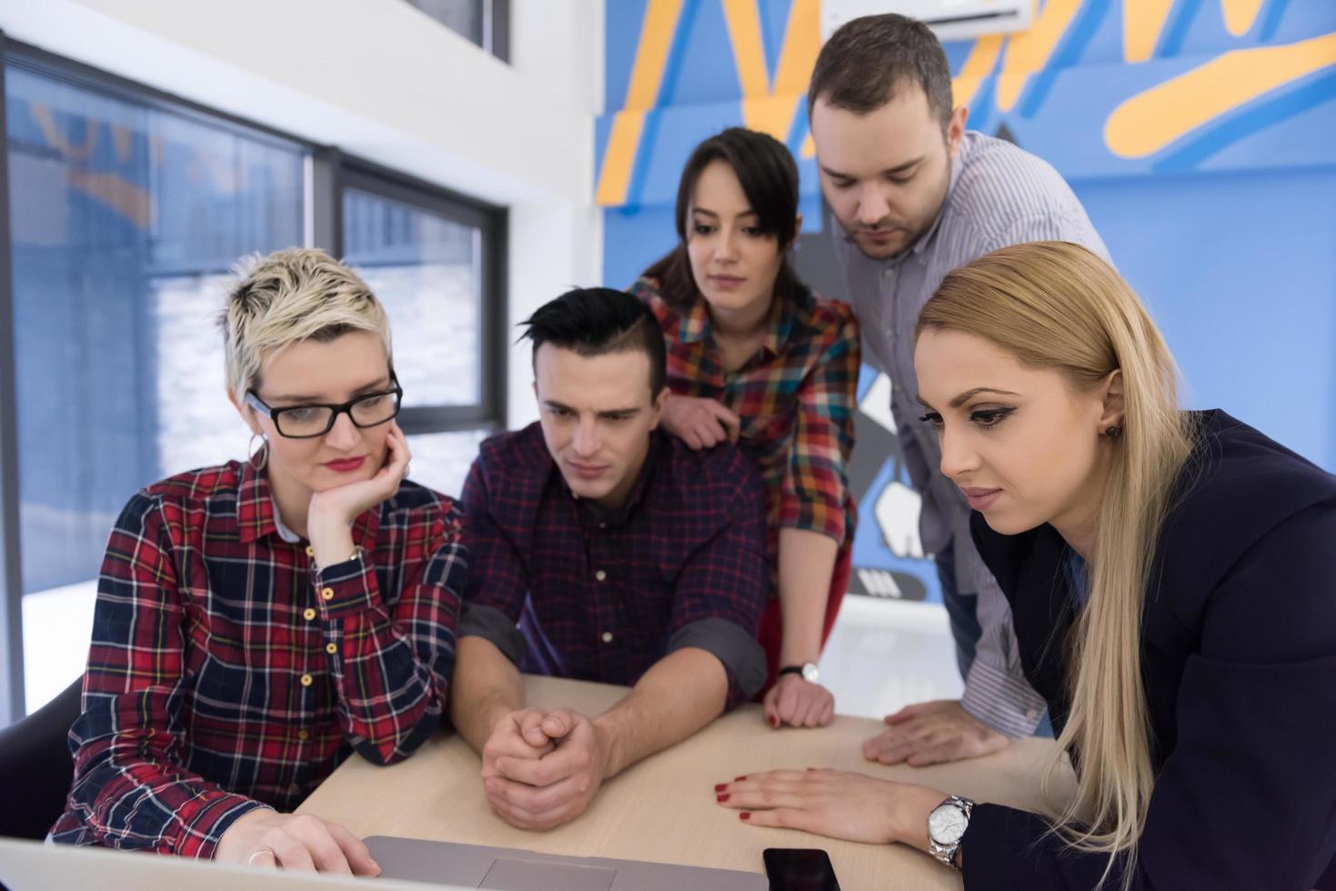 startup business team on meeting at modern office photo