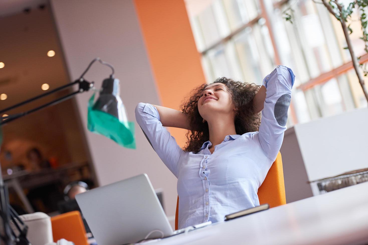 young  business woman at office photo