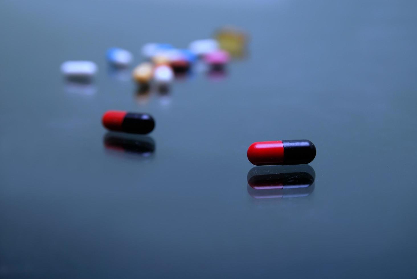 pills on glosy surface photo