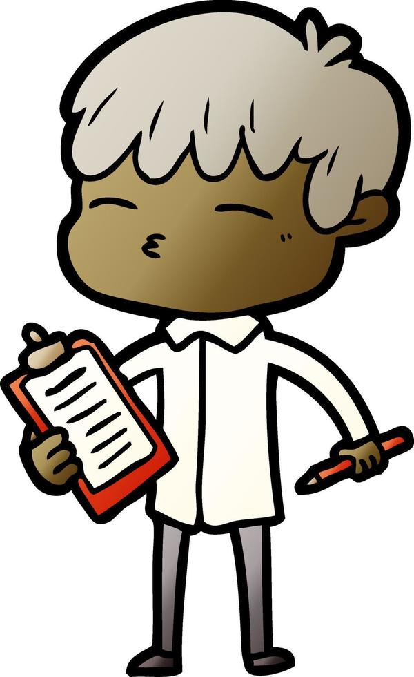 cartoon curious boy vector