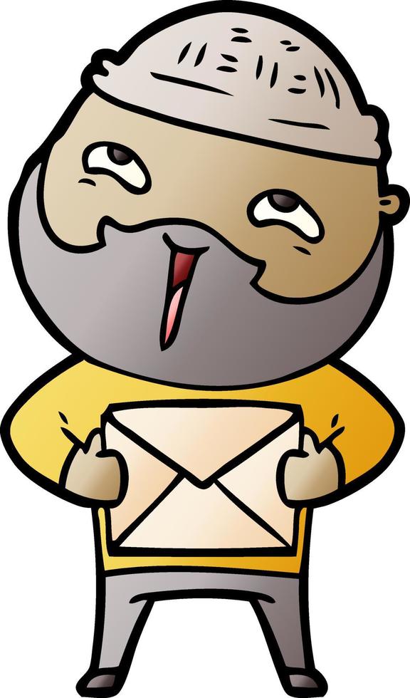 cartoon happy bearded man vector