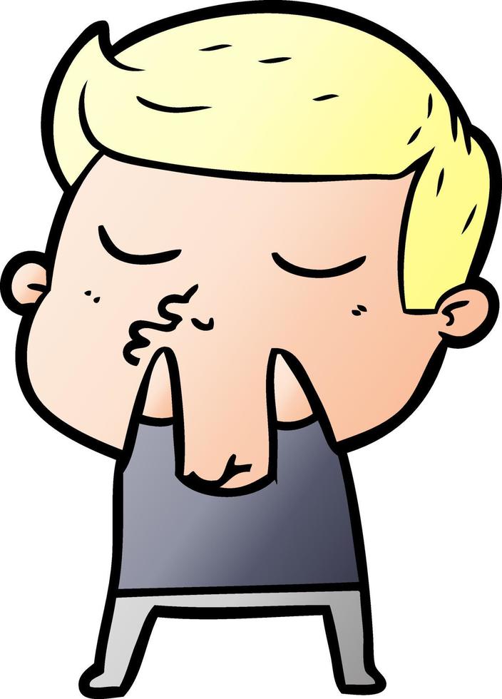 cartoon model guy pouting vector