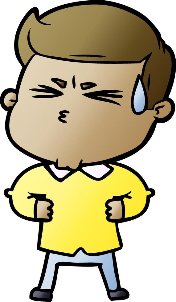 cartoon man sweating vector