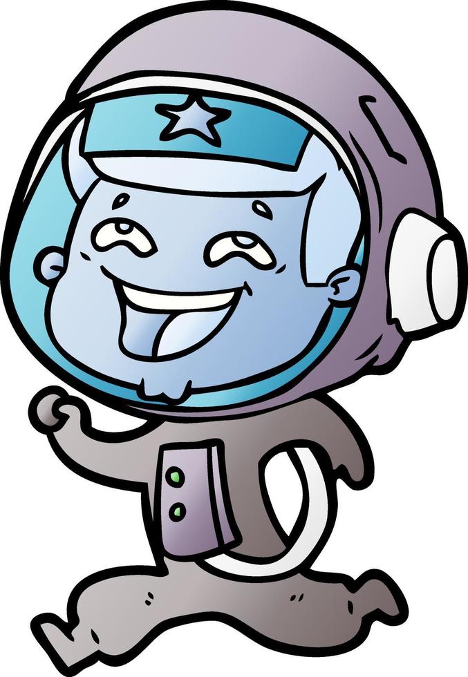 cartoon laughing astronaut vector