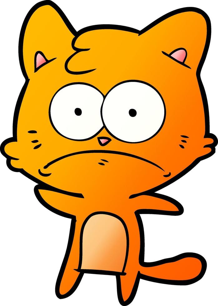 gato nervioso de dibujos animados vector