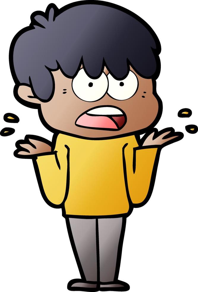 worried cartoon boy vector