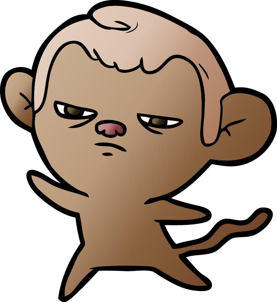 cartoon annoyed monkey vector
