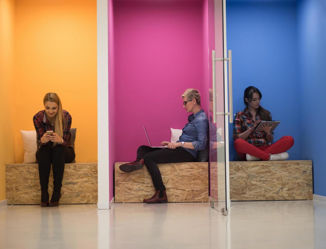 group of business people in creative working  space photo