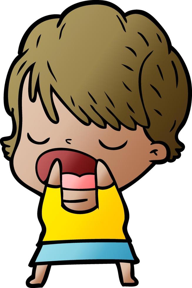 cartoon woman talking vector