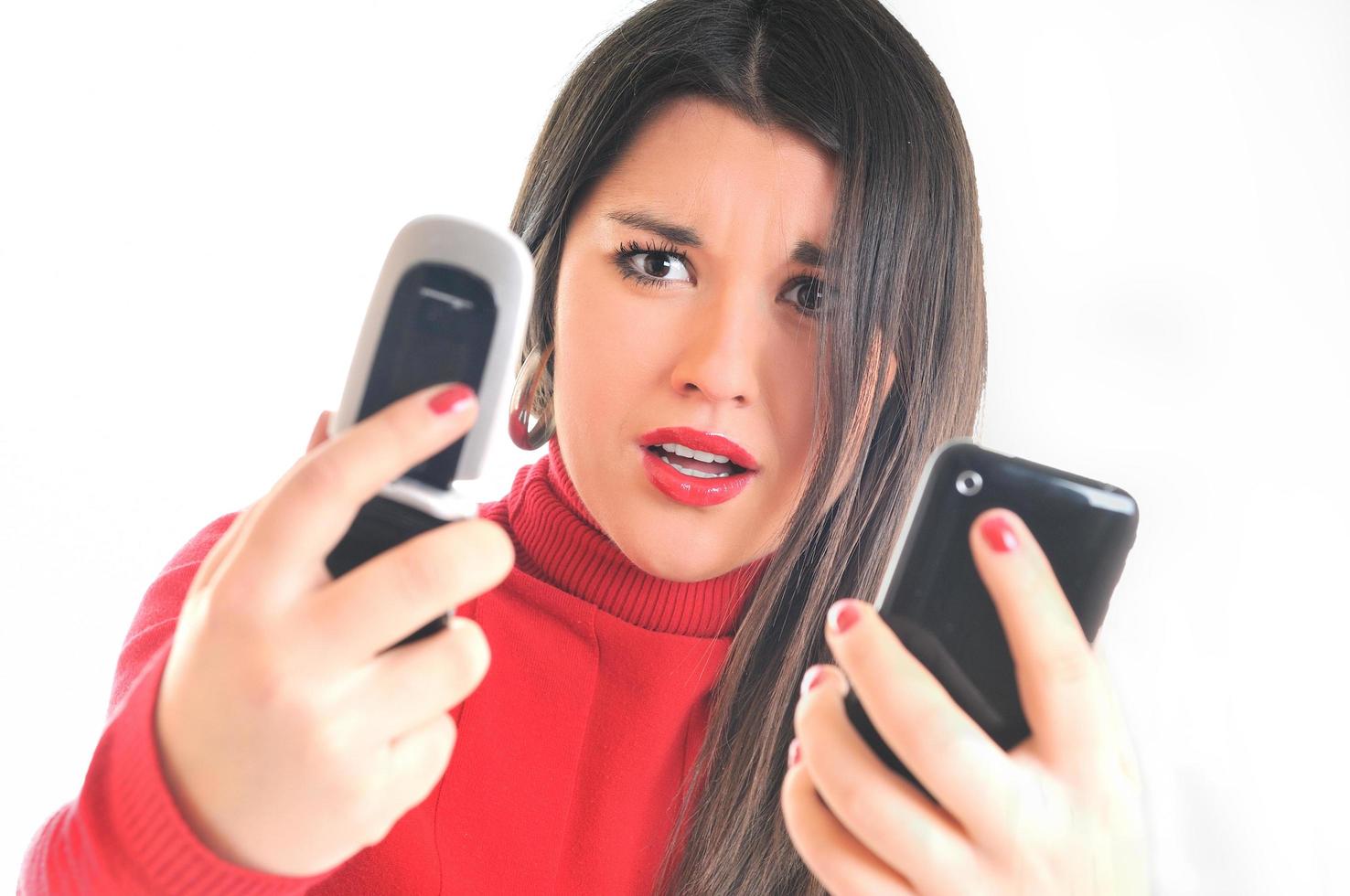 Woman in red photo