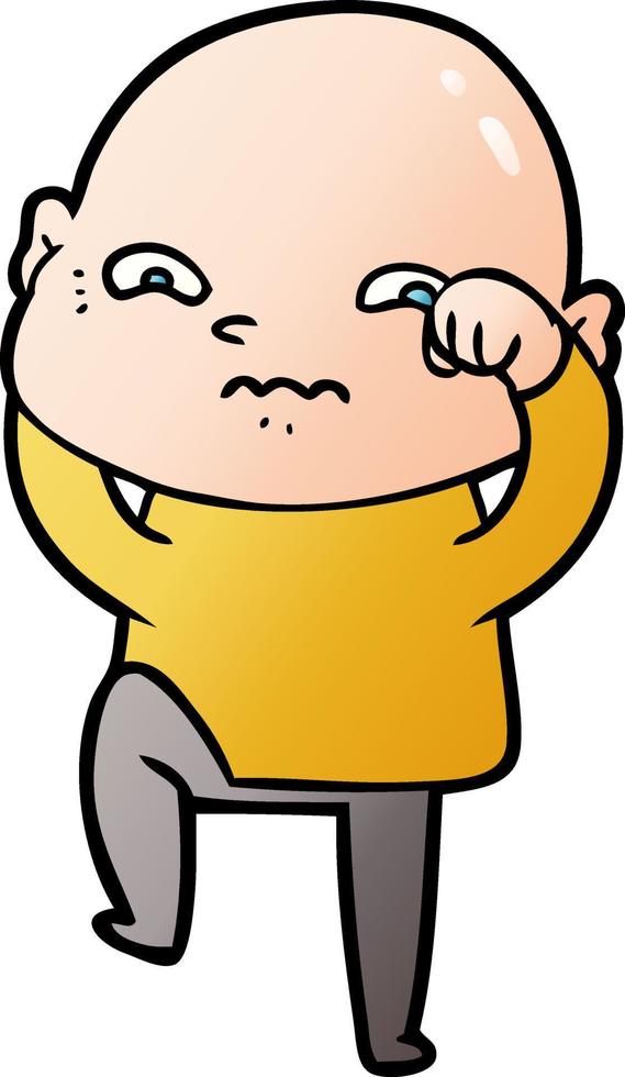 cartoon nervous man vector
