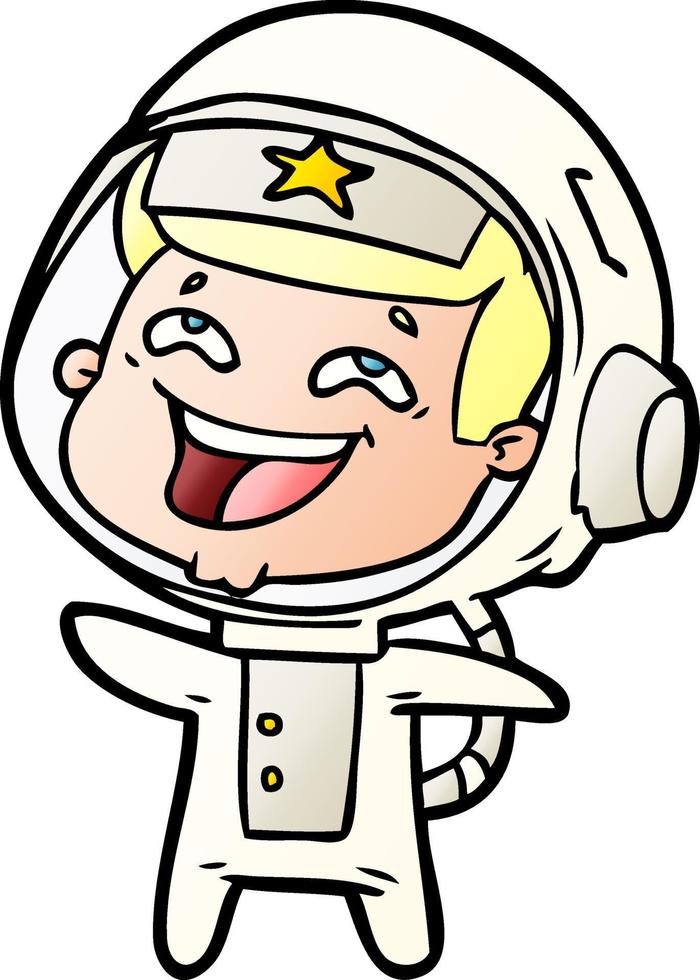 cartoon laughing astronaut vector