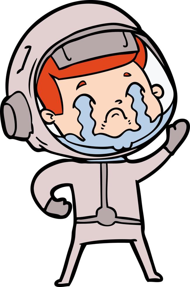 cartoon crying astronaut vector