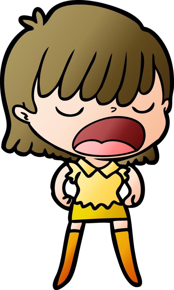 cartoon woman talking loudly vector
