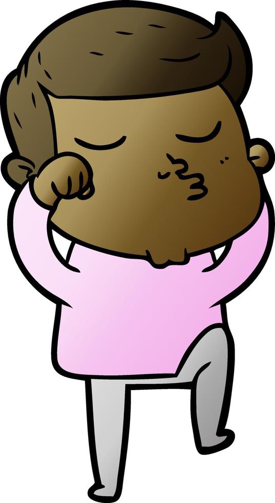 cartoon model guy pouting vector