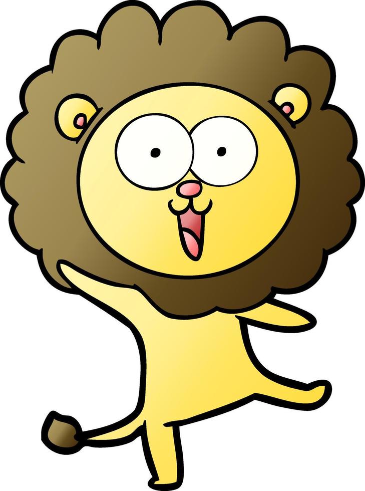 happy cartoon lion vector