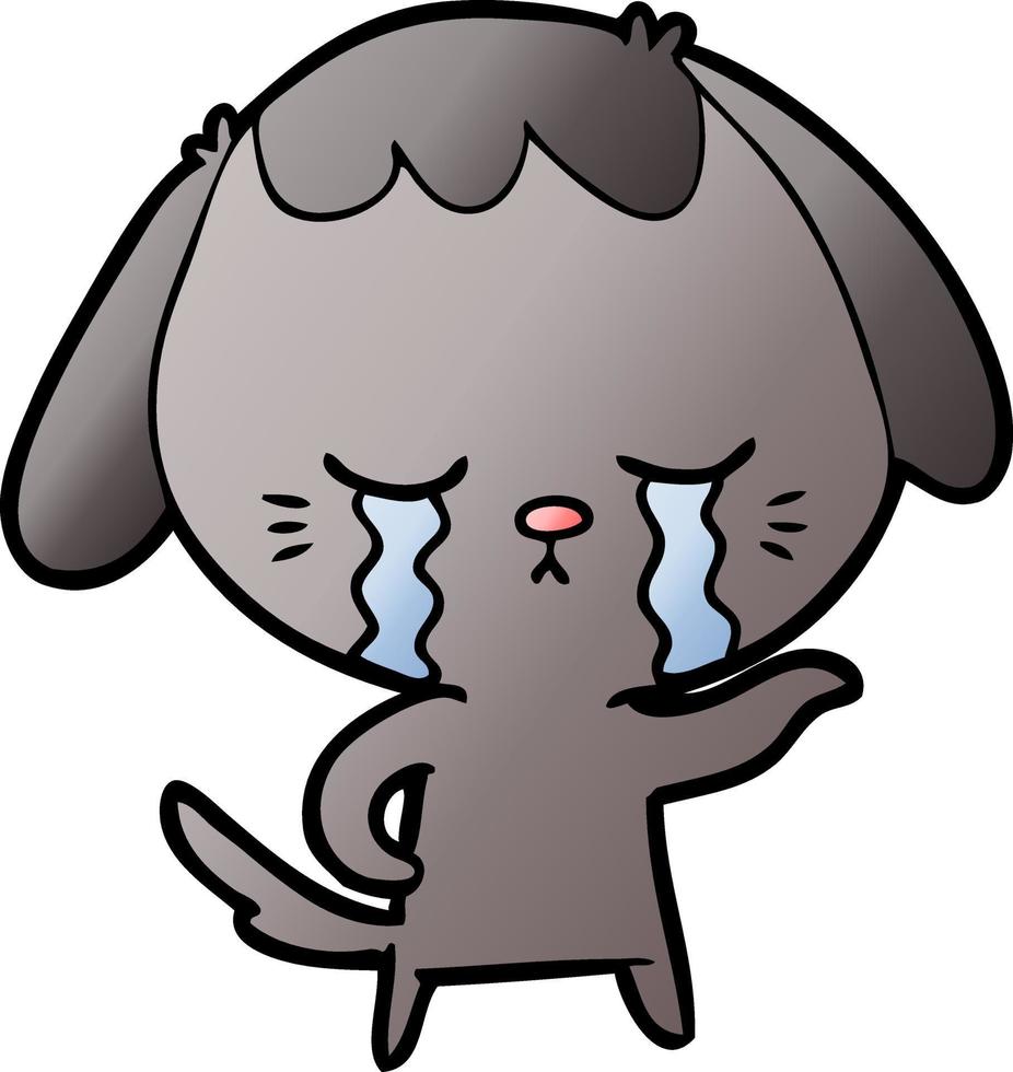 cartoon dog crying vector