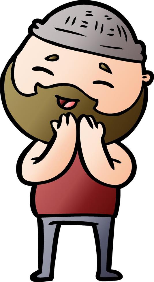 cartoon happy bearded man vector