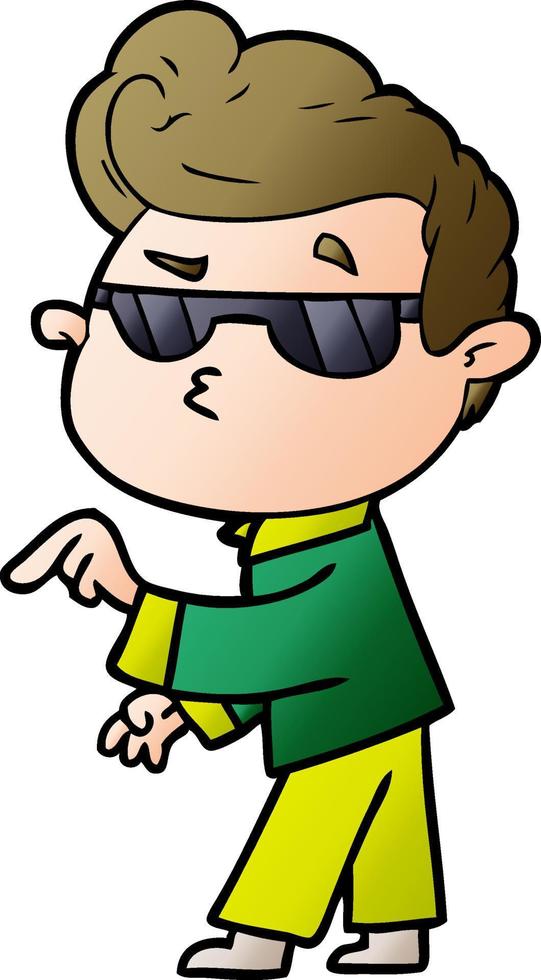 cartoon cool guy vector