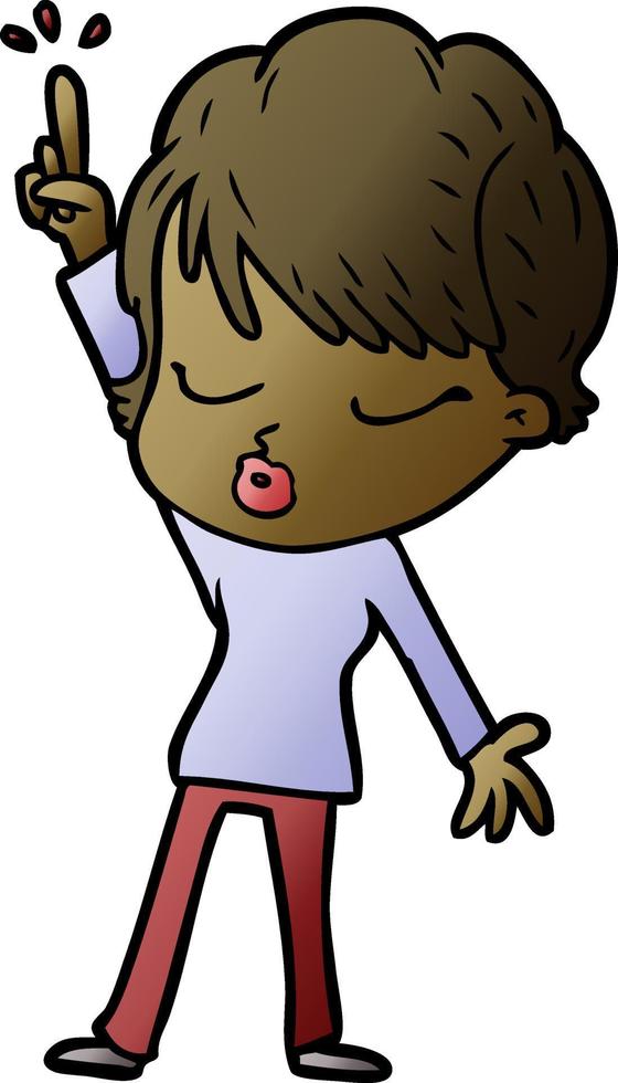 cartoon woman with eyes shut vector