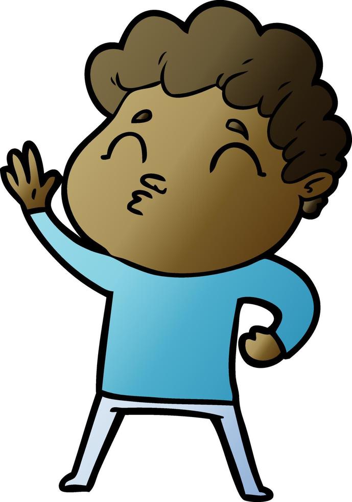 cartoon man pouting vector