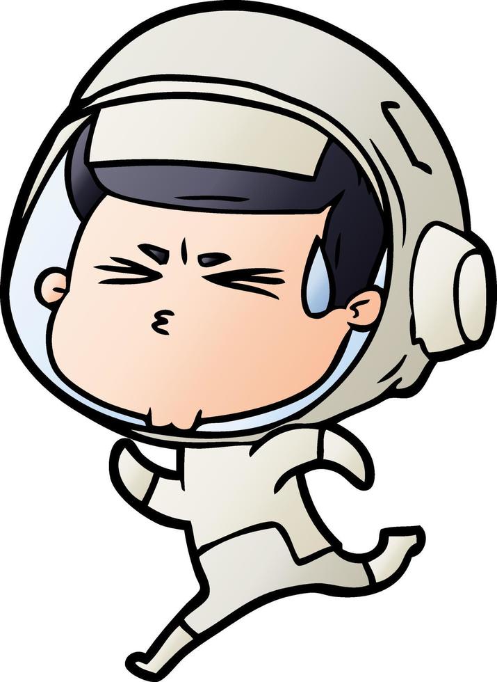 cartoon stressed astronaut vector