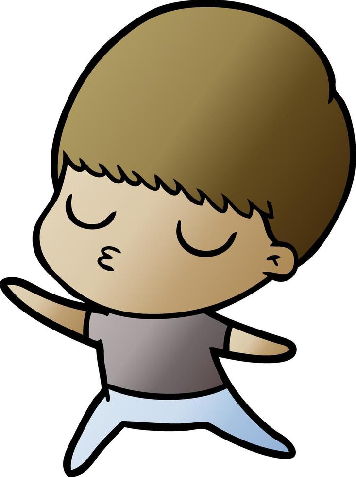 cartoon calm boy vector
