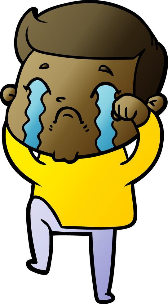 cartoon man crying vector