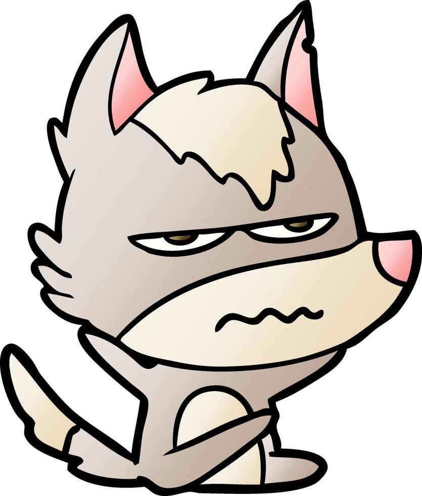 cartoon annoyed wolf vector