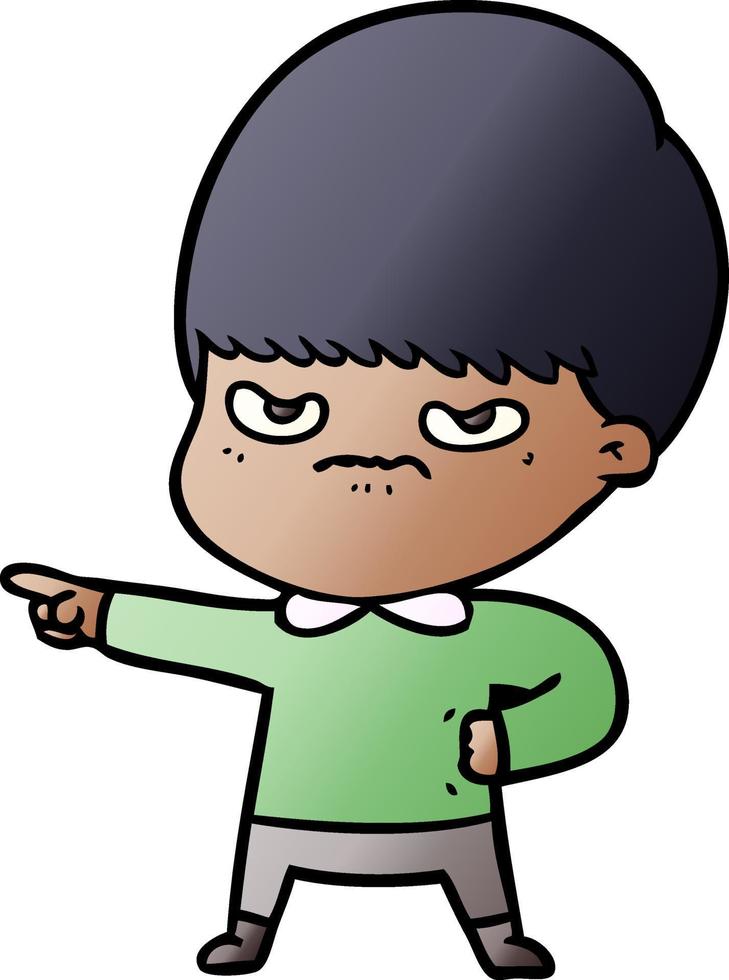 annoyed cartoon boy vector