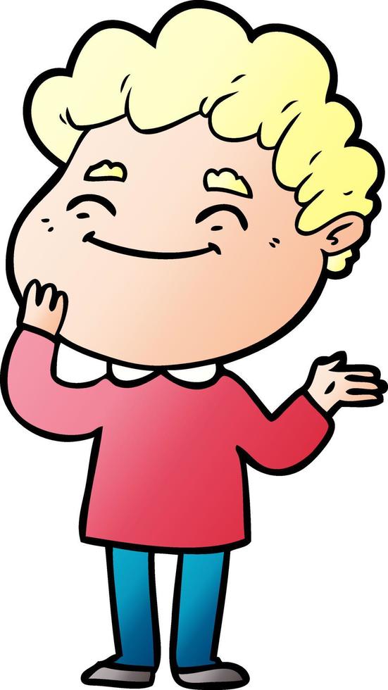 cartoon friendly man vector