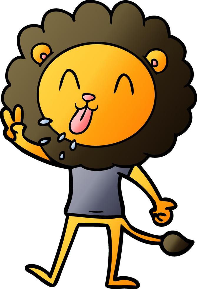 happy cartoon lion vector