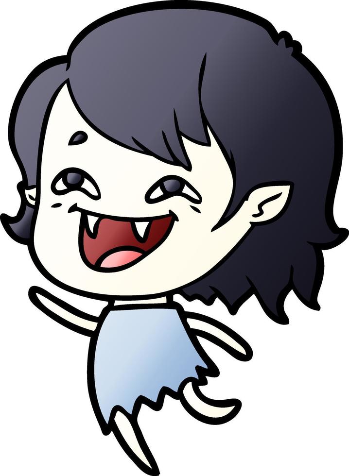 cartoon laughing vampire girl vector