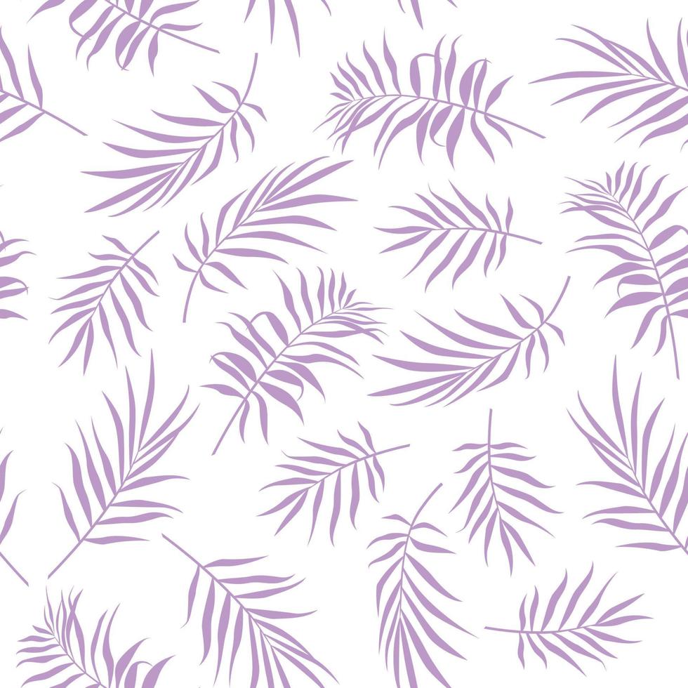 Tropical Seamless floral pattern background with palm leaves. vector