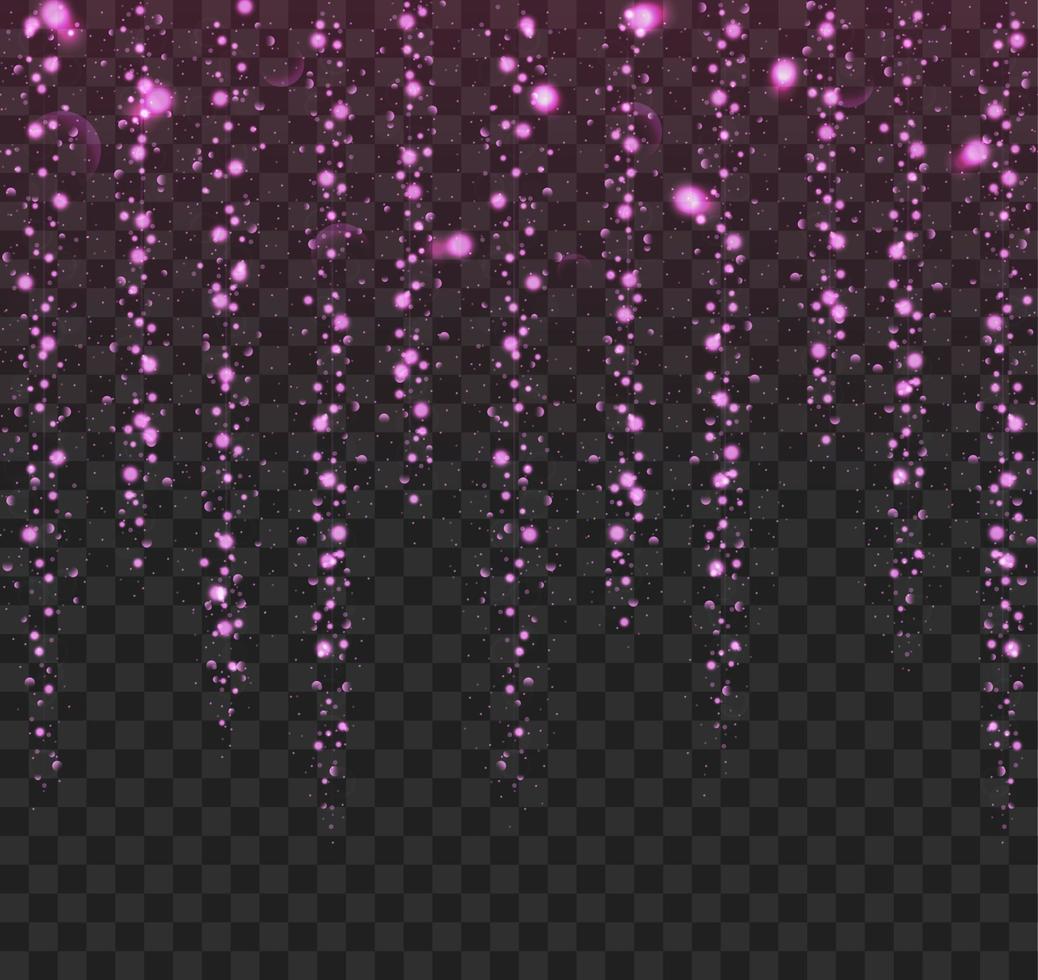 Glowing lights glitter isolated on a black background vector