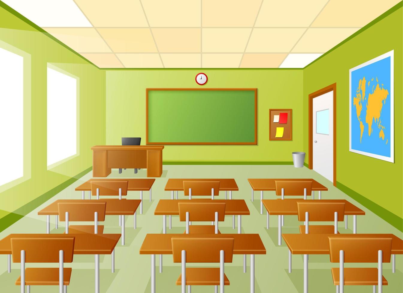 Empty school classroom vector