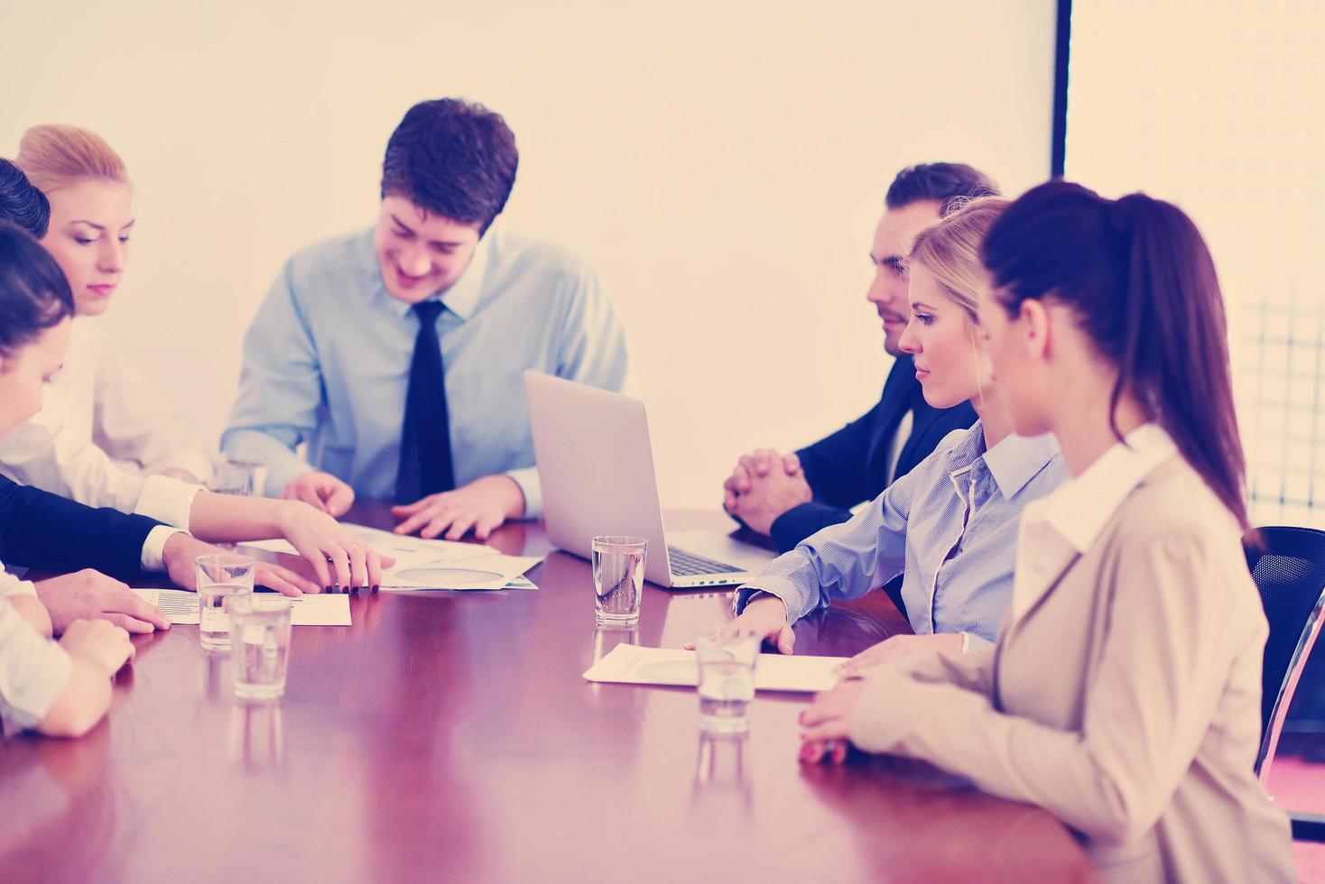 business people in a meeting at office photo