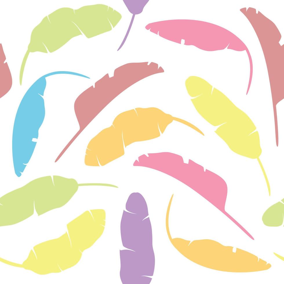 Set of tropical leaves. Banana leaves isolated colorful on white background vector