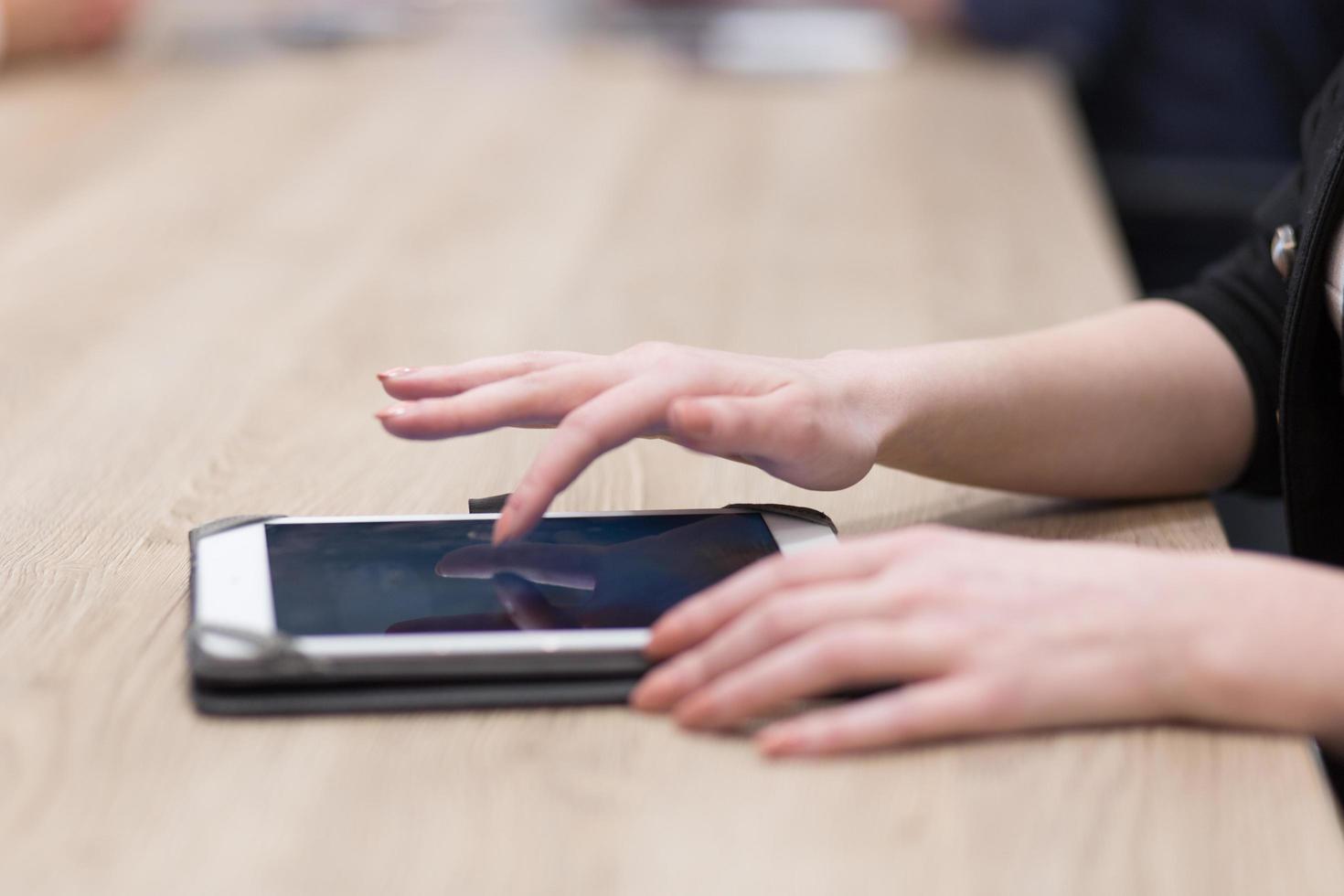 Businesswoman using tablet photo