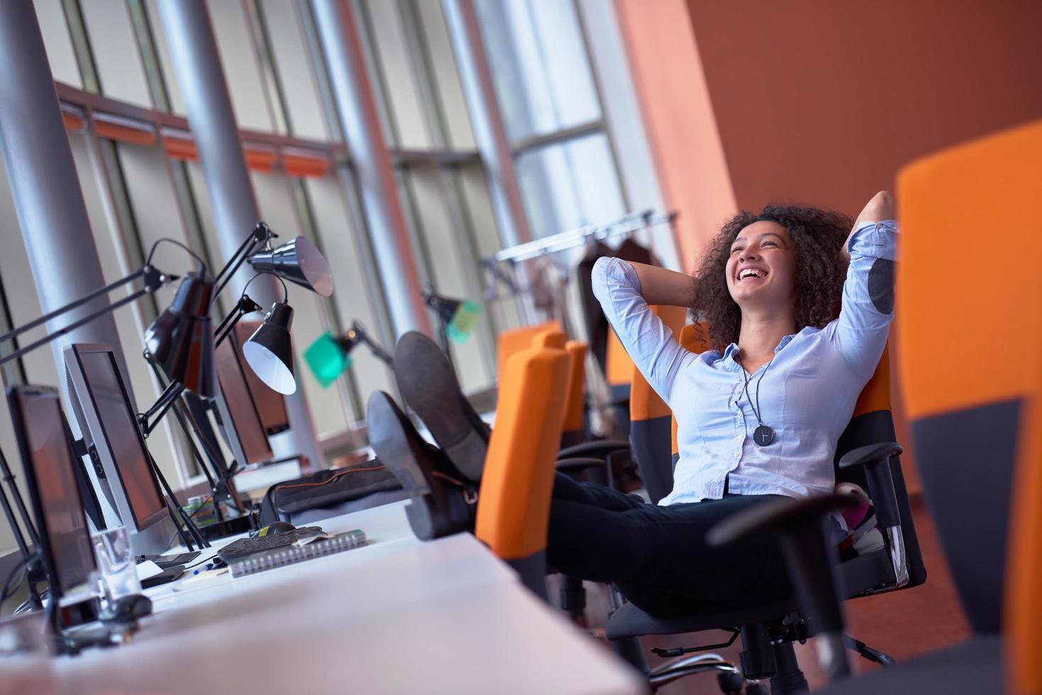 young  business woman at office photo