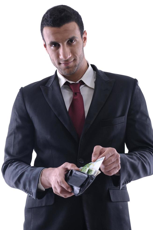 Business man holding money photo