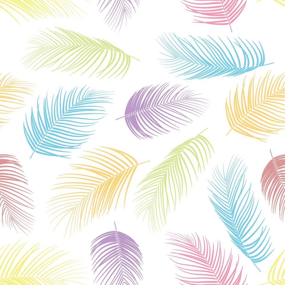 Tropical Seamless floral pattern background with palm leaves. vector